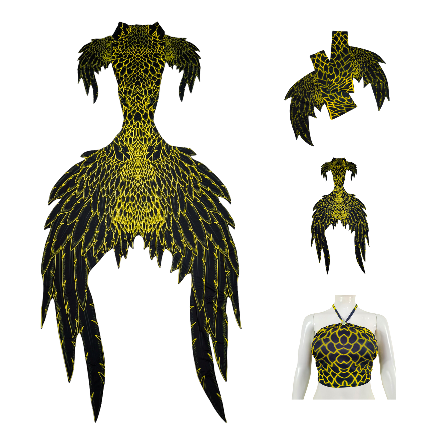 Tail, Armstulpen und Bustier BH in Design Angelo Oker gold