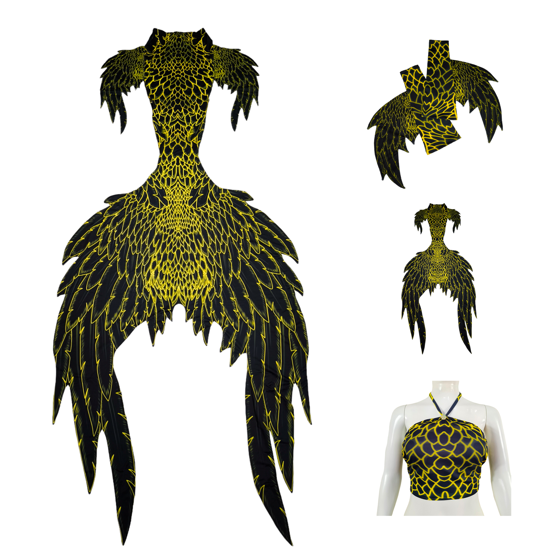 Tail, Armstulpen und Bustier BH in Design Angelo Oker gold