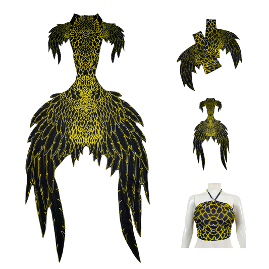 Tail, Armstulpen und Bustier BH in Design Angelo Oker gold