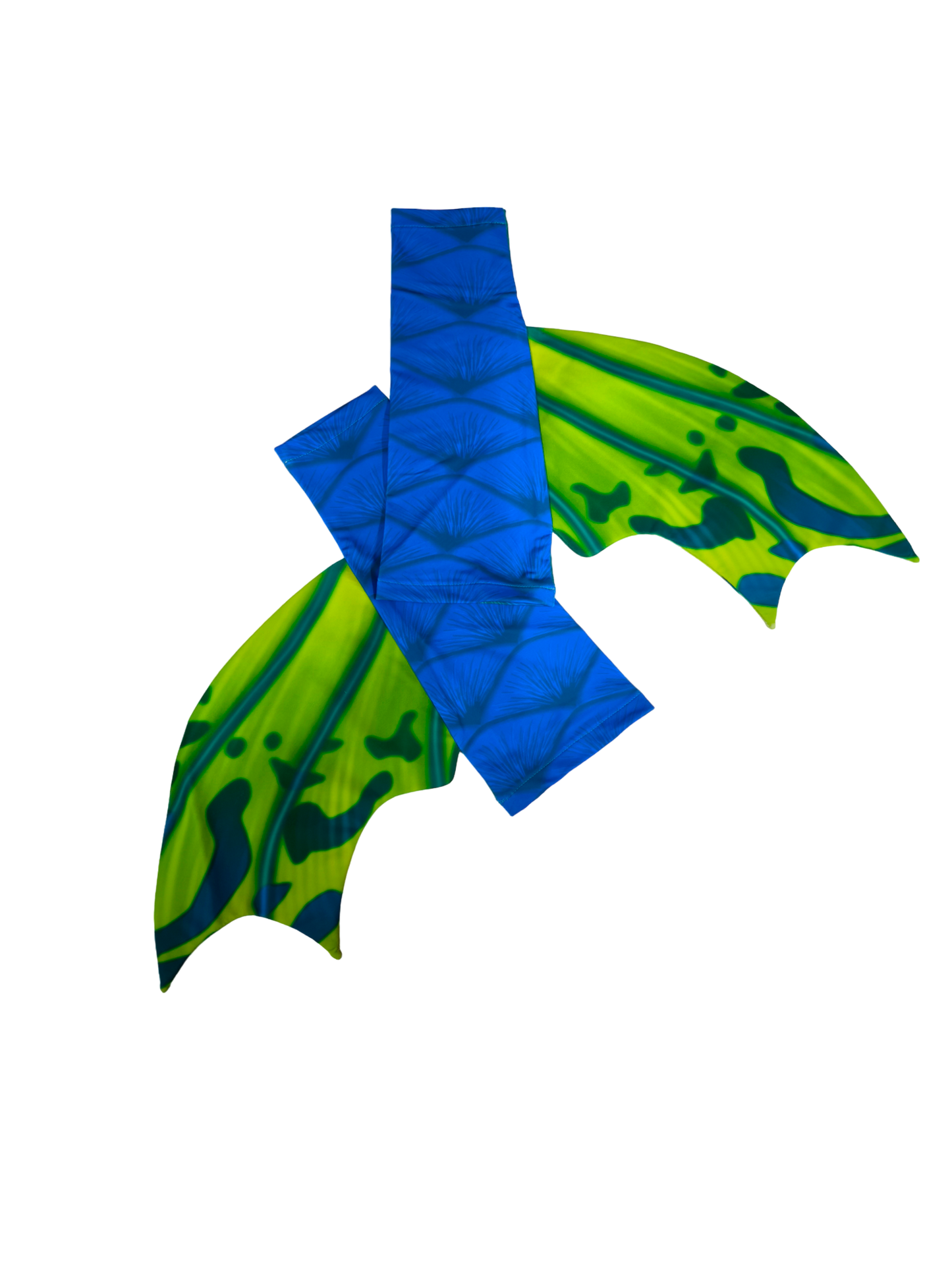 Armstulpen zum Meerjungfrauenflosse, Tail Velo Blau-Grüngelb