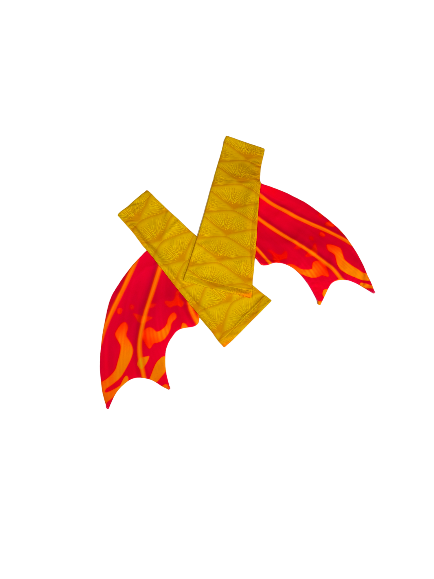 Armstulpen zum Meerjungfrauenflosse, Tail Velo Orangerot-Gelb