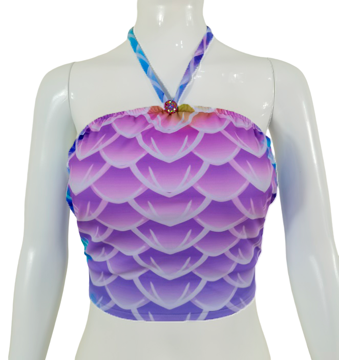 Bustier Bh zum Meerjungfrauenflosse, Tail Dragon  Blau-Lila (Grün-Rosa)