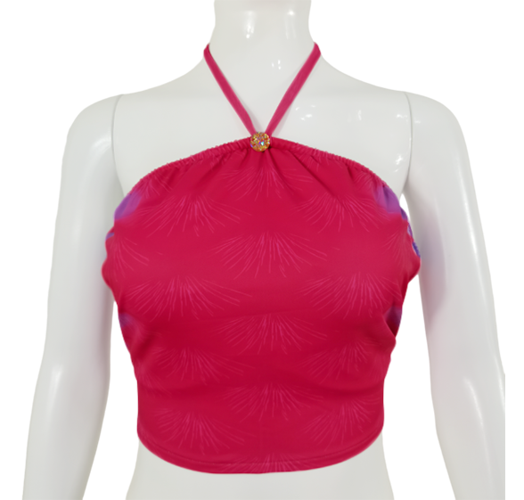 Bustier Bh zum Meerjungfrauenflosse, Tail Macchie  Pinkrot-Blau