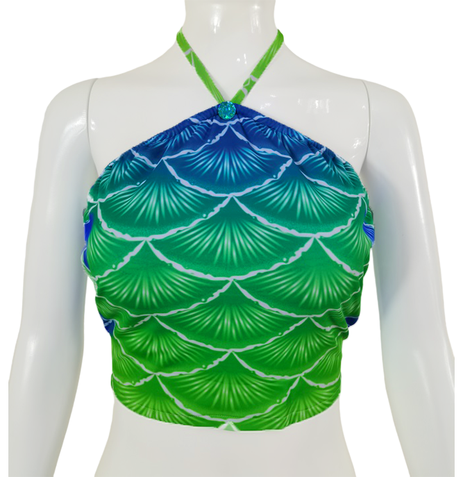 Bustier Bh zum Meerjungfrauenflosse, Tail Scorreva  Grün-Blau