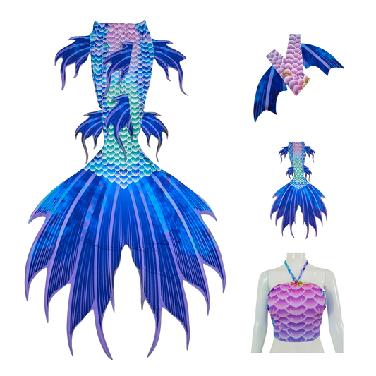 Doragon in den Farben Blau-Lila (Grün-Rosa), das Meeresdrachenwesen Ein Wächter, der die Geheimnisse des Tiefsees hütet. Eine fesselnde Erscheinung, die alle Blicke auf sich zieht.