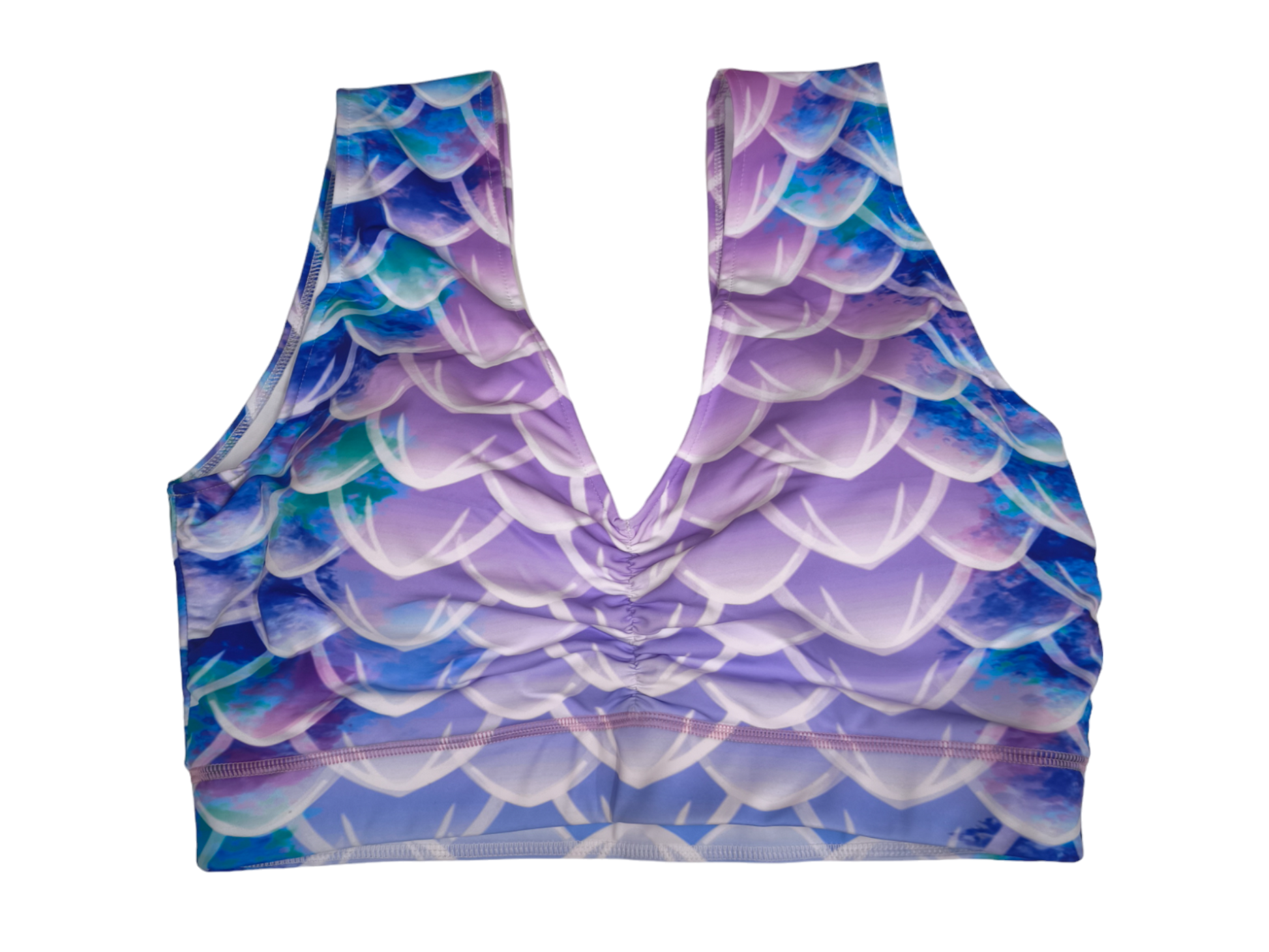 Sport BH passend zum Design Dragon in den FarbenBlau-Lila (Grün-Rosa)