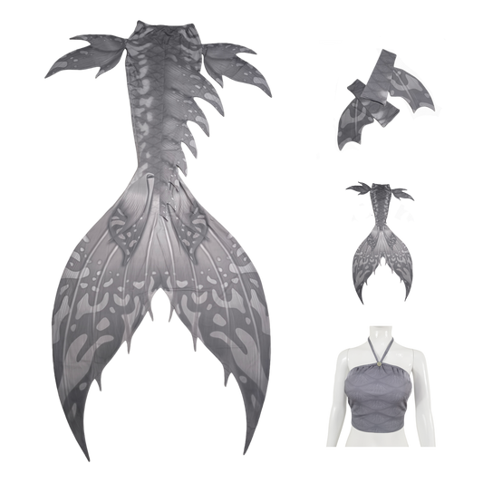 Produktbild Tail Macchie, verwandelt dich und entführt dich in eine Unterwasserwelt mit orientalischen Farben und Formen, inGrau mit Armstulpen und Brustier-BH