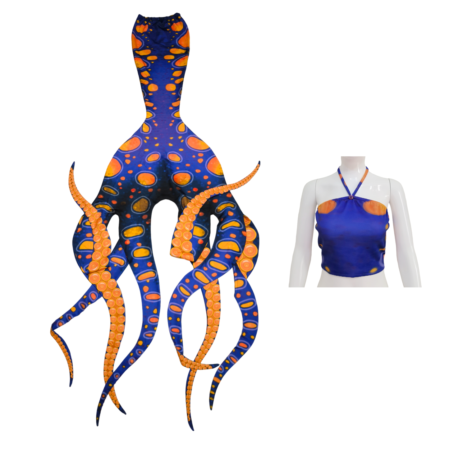 Tenta blau gelb ist einfach mystisch. Das Oktopus-Tail bringt die Magie des Meeres an die Oberfläche. Mit seinen lebendig wirkenden Tentakeln und den schillernden Farben ist es ein absoluter Hingucker und lässt die Faszination der Unterwasserwelt spürbar werden.