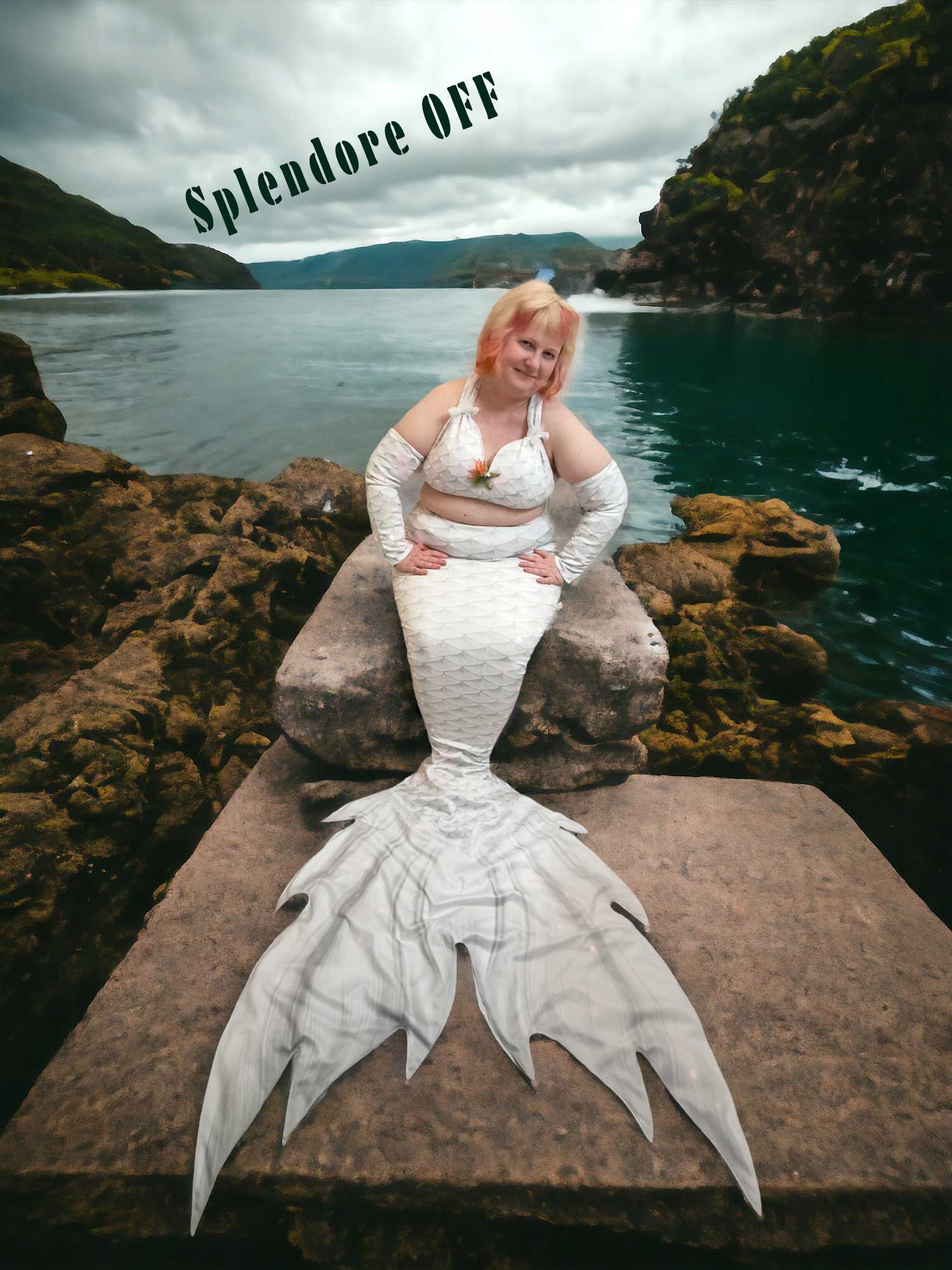 Zeigt das Tail Splendore im hellen  an einer Person.as Tail ist weiß.