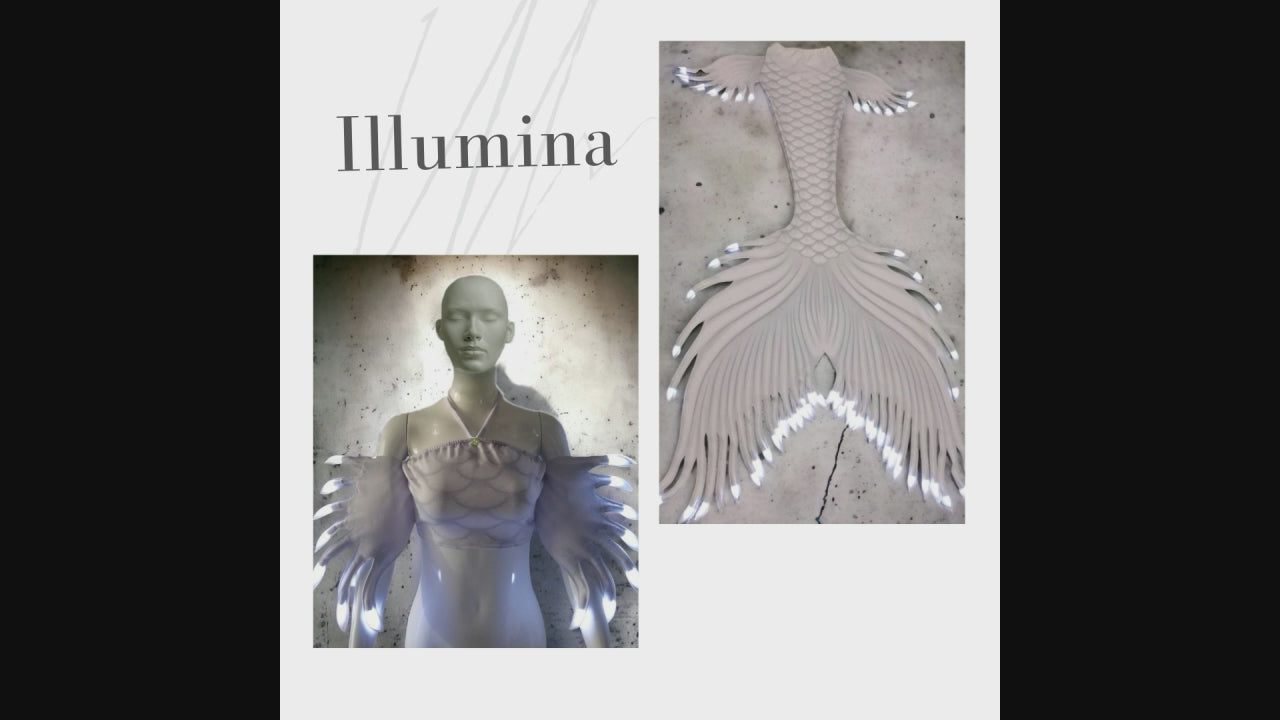 Illumina das kleine Meeresleuchten.    In deinem funkelnden Tail aus Licht schwebst du durch das Wasser als strahlende Braut des Ozeans.