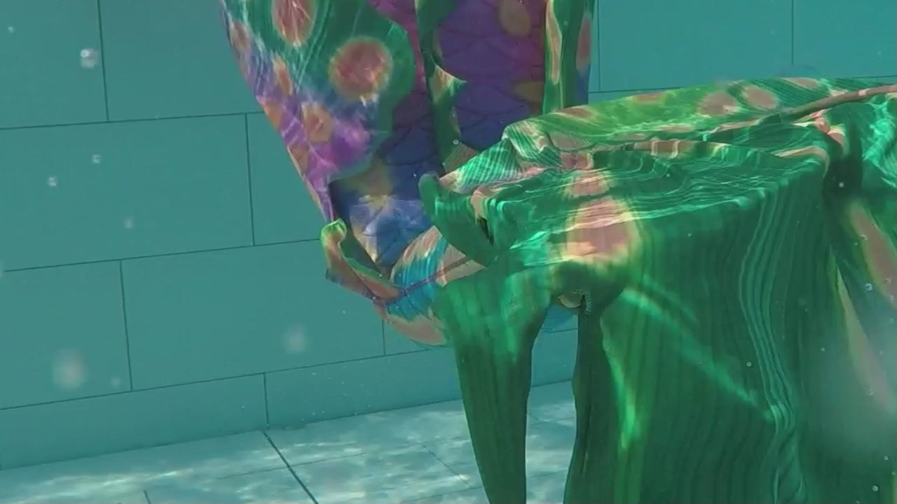 Produktvideo Tail Mabushi in Pink,ein Meereswesentraum in Farbe, mit Armstulpen und Brustier-BH.