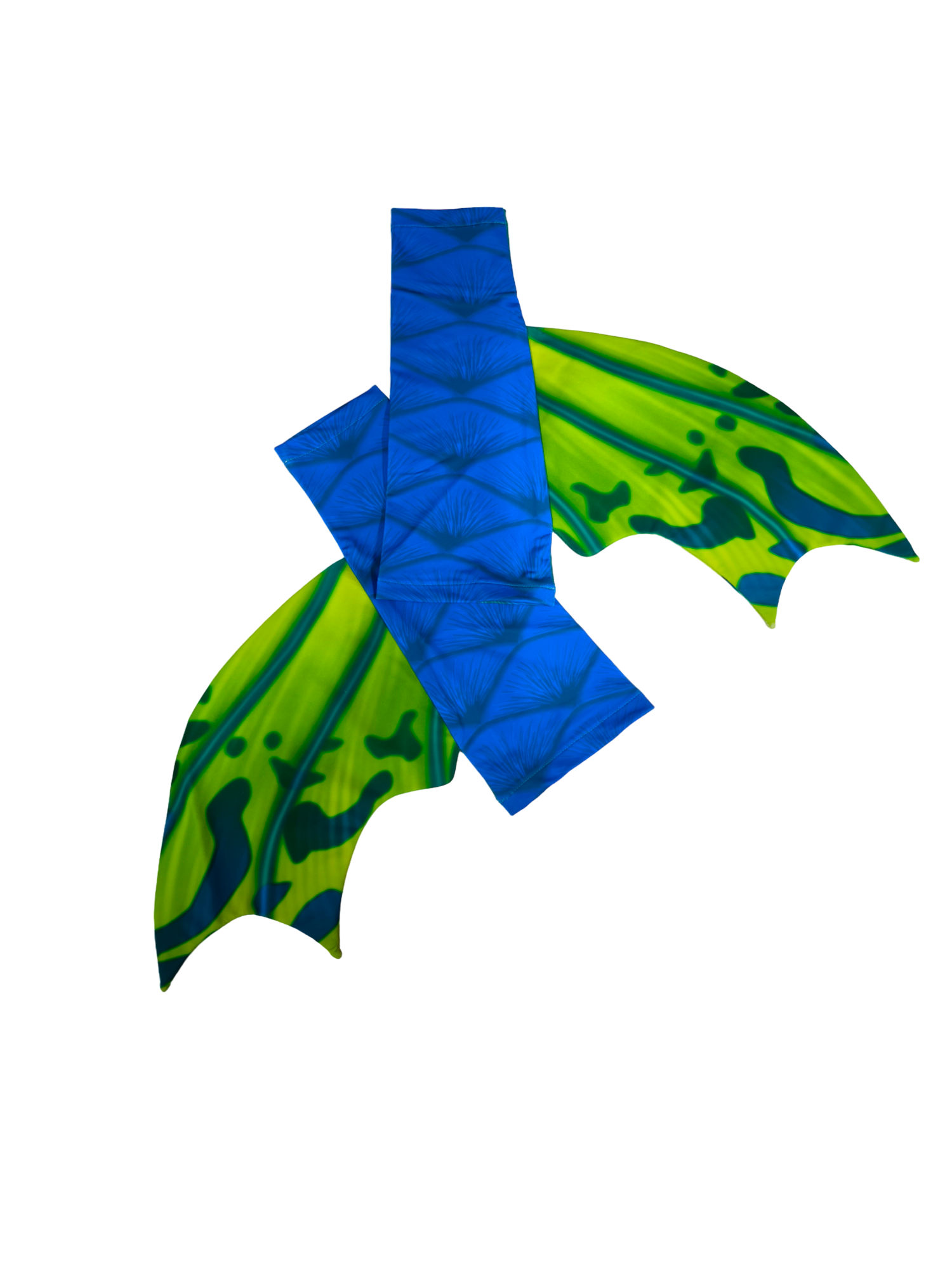 Armstulpen zum Meerjungfrauenflosse, Tail Velo Blau-Grüngelb 