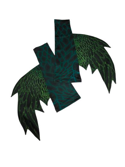 Armstulpen zur Meerjungfrauenflosse, Tail Angelo Grün