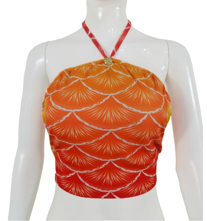 Bustier Bh zum Meerjungfrauenflosse, Tail Scorreva Rot-Gelb
