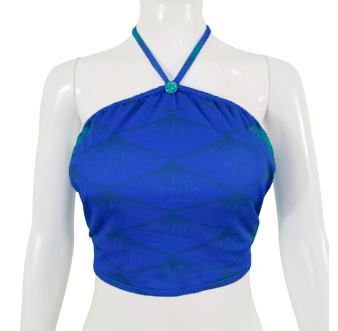 Bustier Bh zum Meerjungfrauenflosse, Tail Velo Blau-Grüngelb 