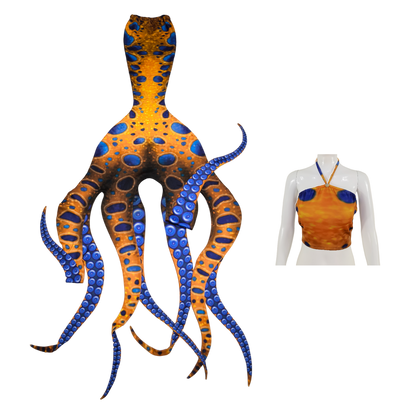 Tenta Gelb-Blau ist einfach mystisch. Das Oktopus-Tail bringt die Magie des Meeres an die Oberfläche. Mit seinen lebendig wirkenden Tentakeln und den schillernden Farben ist es ein absoluter Hingucker und lässt die Faszination der Unterwasserwelt spürbar werden.