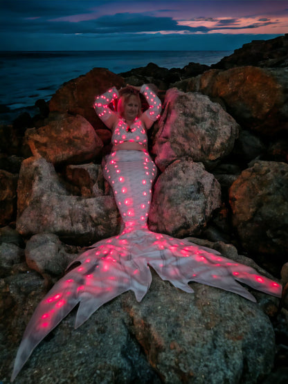 Zeigt das Tail Splendore im halbdunkel  an einer Person