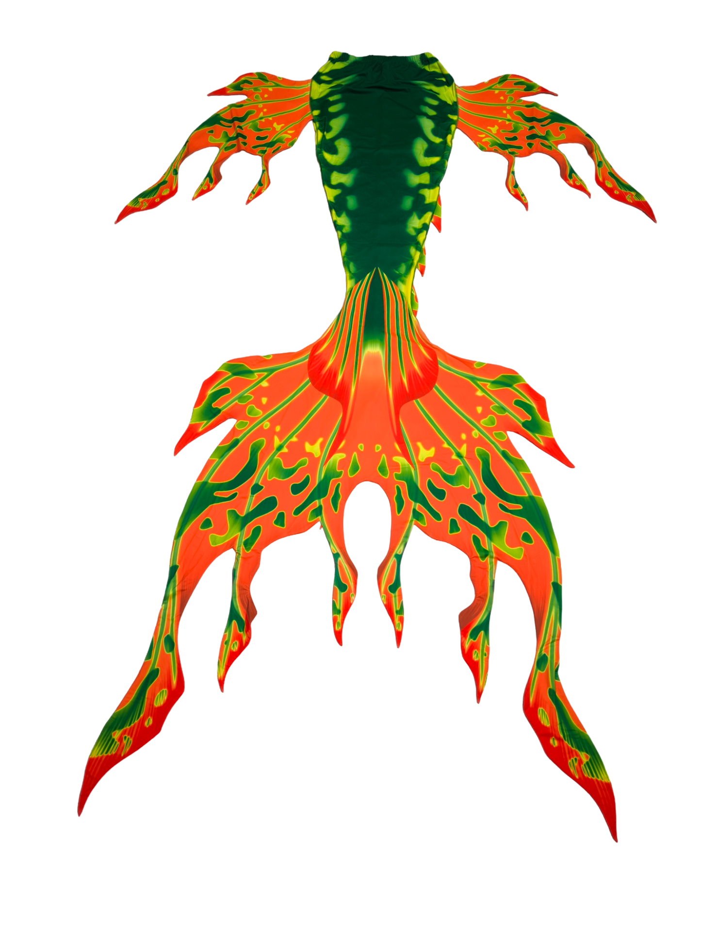 Vordere Ansicht Tail Velo Grün-Orangegelb