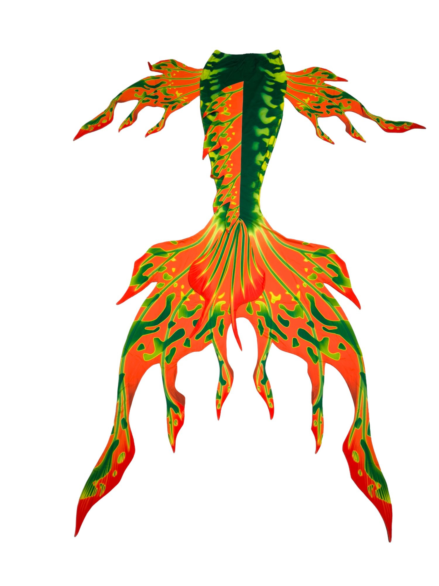 Hintere Ansicht Tail Velo Grün-Orangegelb