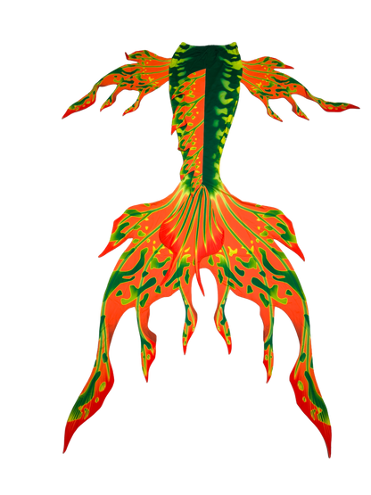 Hintere Ansicht Tail Velo Grün-Orangegelb